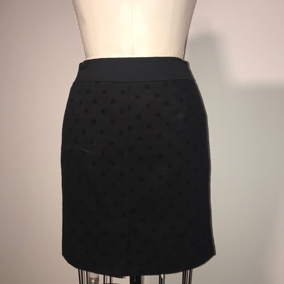 LOFT petite black polka dot mid length skirt sz 4P - Picture 5 of 8